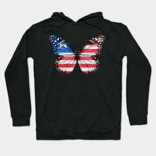 Liberian Flag  Butterfly - Gift for Liberian From Liberia Hoodie